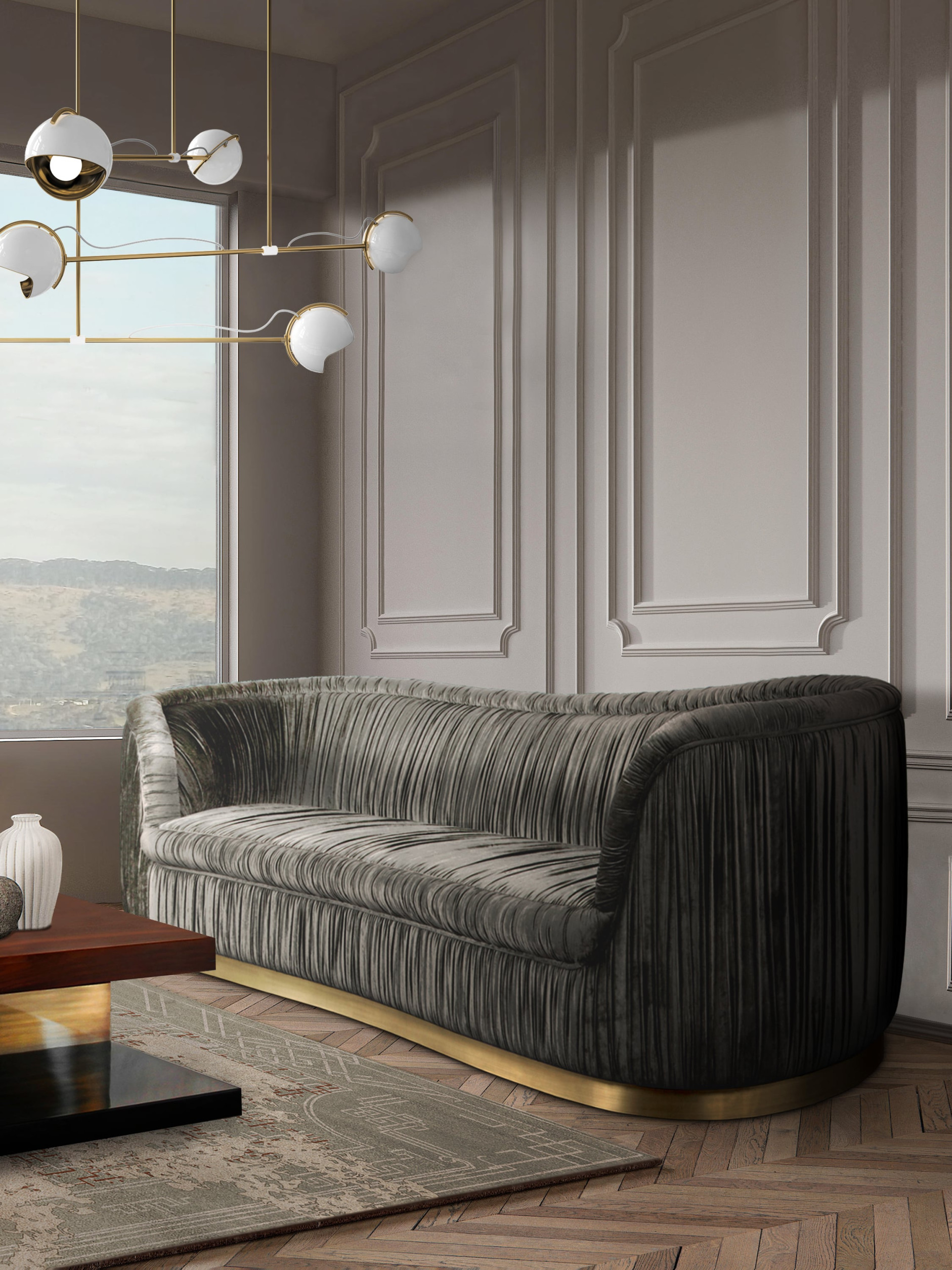 Contemporary Living Room Design In Neutral Tones And Gorgeous Elements ...