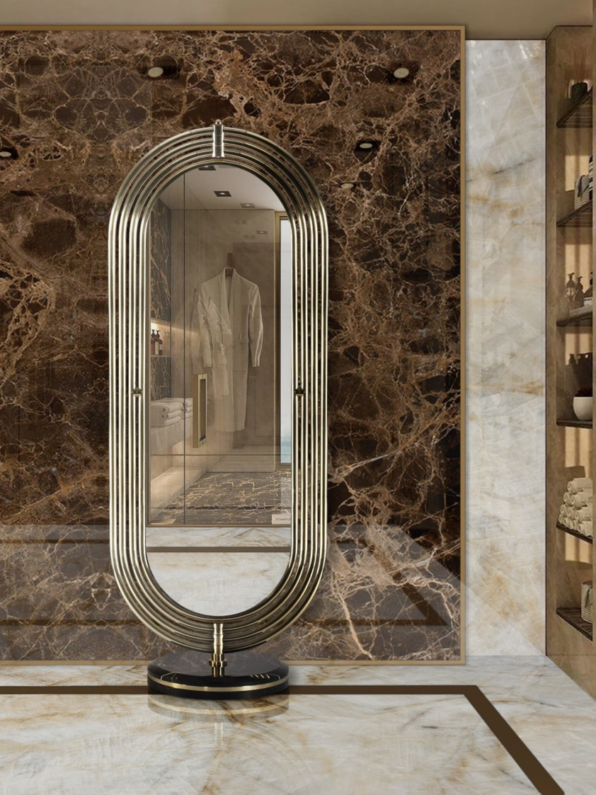 Pratical Mirror In Marble Luxurious Bathroom - Home's Society